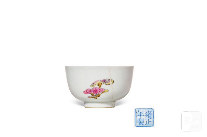 民国或更早  珐琅彩灵芝杯